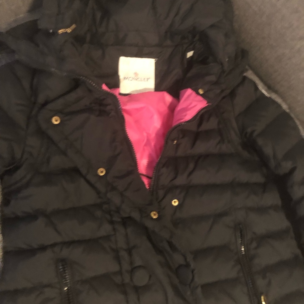 Moncler Black Jacket with Red Logo